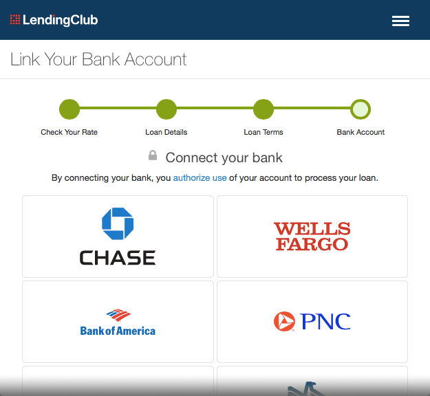 Lending Club online account